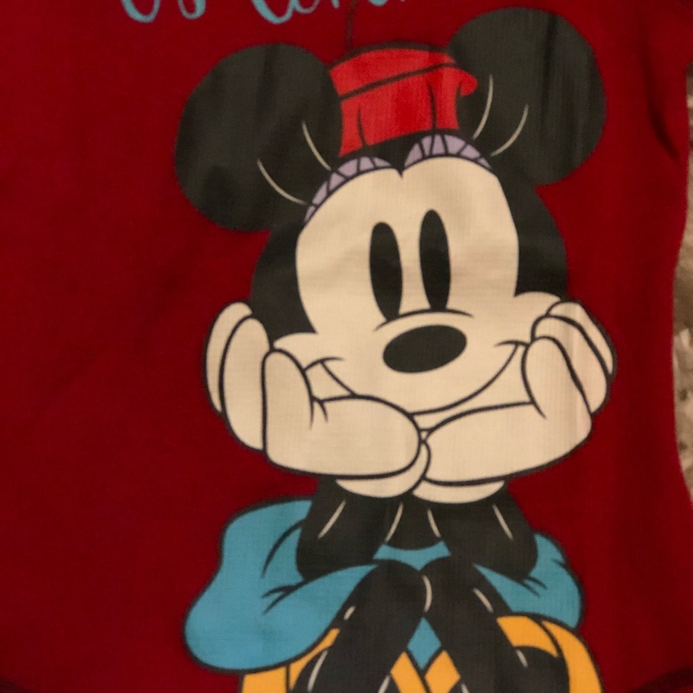 Disney Red Minnie Mouse Thermal Tee - Size 7/8